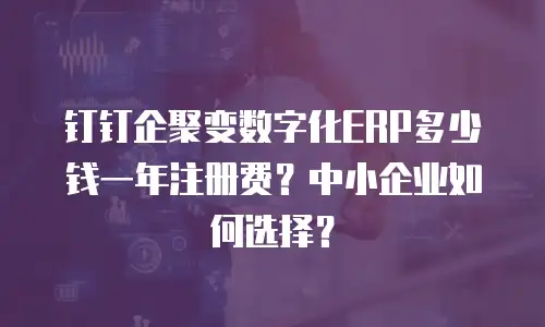 钉钉企聚变数字化ERP多少钱一年注册费？中小企业如何选择？