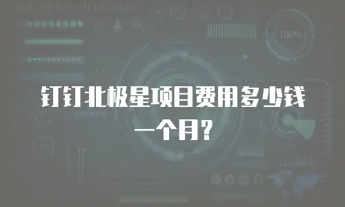钉钉北极星项目费用多少钱一个月？