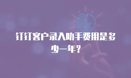 钉钉客户录入助手费用是多少一年？