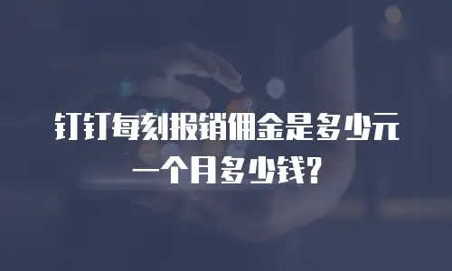 钉钉每刻报销佣金是多少元一个月多少钱？