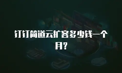 钉钉简道云扩容多少钱一个月？