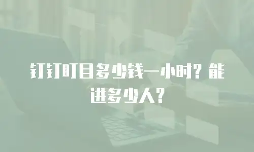 钉钉盯目多少钱一小时？能进多少人？