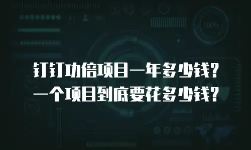 钉钉功倍项目一年多少钱？一个项目到底要花多少钱？