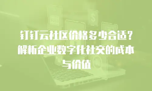 钉钉云社区价格多少合适？解析企业数字化社交的成本与价值