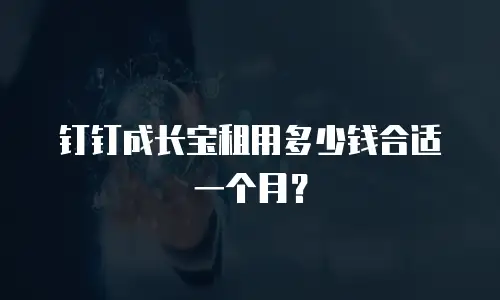 钉钉成长宝租用多少钱合适一个月？