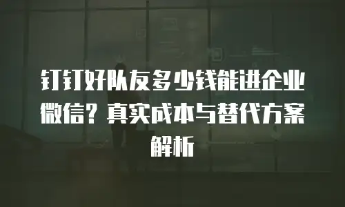 钉钉好队友多少钱能进企业微信？真实成本与替代方案解析