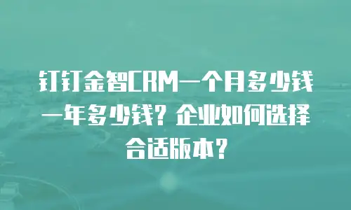 钉钉金智CRM一个月多少钱一年多少钱？企业如何选择合适版本？
