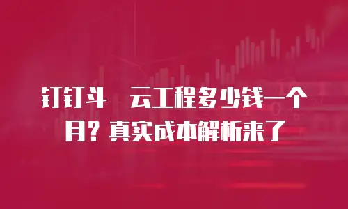 钉钉斗栱云工程多少钱一个月？真实成本解析来了