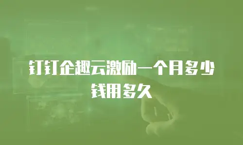 钉钉企趣云激励一个月多少钱用多久