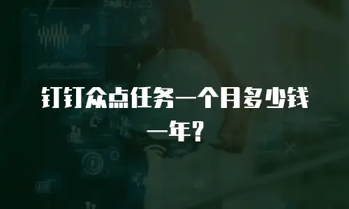 钉钉众点任务一个月多少钱一年？