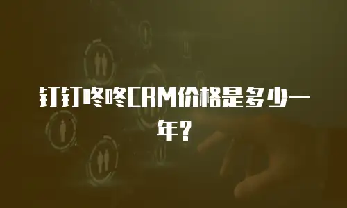 钉钉咚咚CRM价格是多少一年？