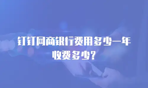 钉钉网商银行费用多少一年收费多少？