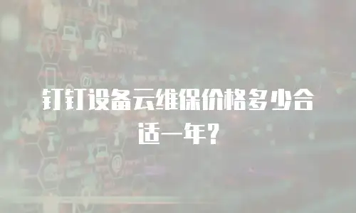 钉钉设备云维保价格多少合适一年？