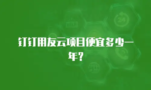 钉钉用友云项目便宜多少一年？