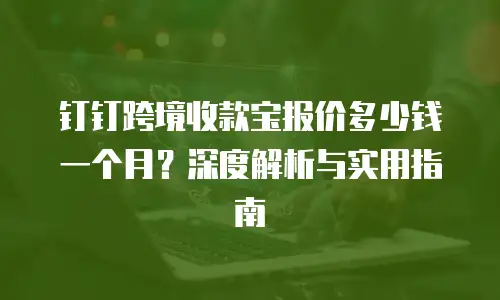 钉钉跨境收款宝报价多少钱一个月？深度解析与实用指南