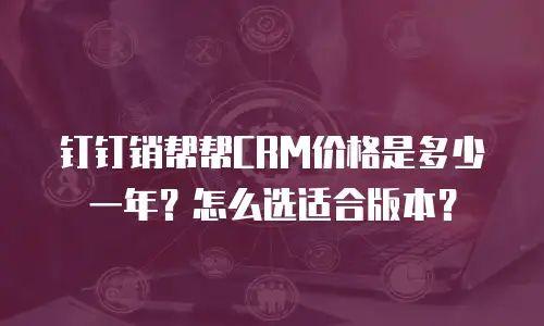 钉钉销帮帮CRM价格是多少一年？怎么选适合版本？
