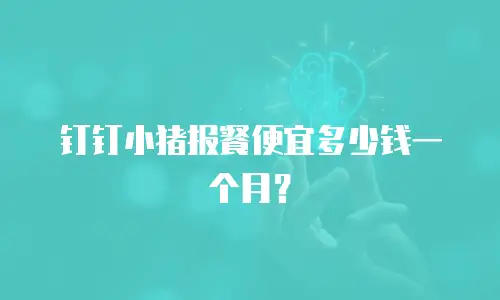 钉钉小猪报餐便宜多少钱一个月？