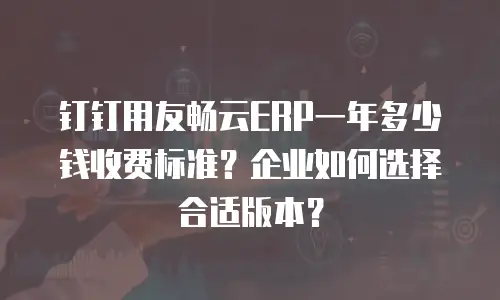 钉钉用友畅云ERP一年多少钱收费标准？企业如何选择合适版本？