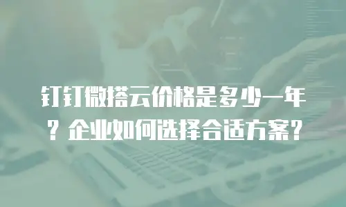 钉钉微搭云价格是多少一年？企业如何选择合适方案？