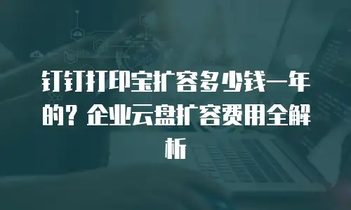 钉钉打印宝扩容多少钱一年的？企业云盘扩容费用全解析