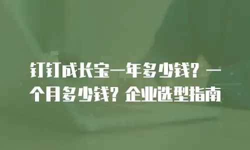 钉钉成长宝一年多少钱？一个月多少钱？企业选型指南
