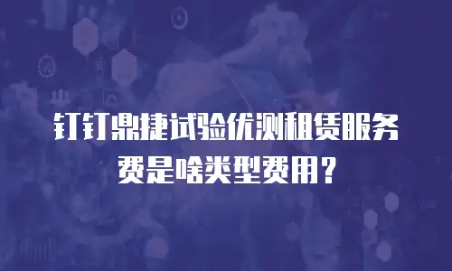 钉钉鼎捷试验优测租赁服务费是啥类型费用？