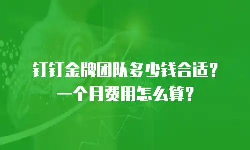 钉钉金牌团队多少钱合适？一个月费用怎么算？