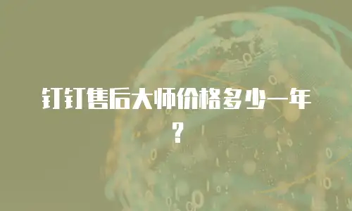 钉钉售后大师价格多少一年？