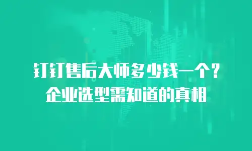 钉钉售后大师多少钱一个？企业选型需知道的真相
