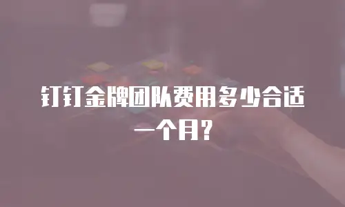 钉钉金牌团队费用多少合适一个月？