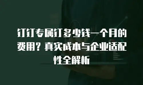 钉钉专属钉多少钱一个月的费用？真实成本与企业适配性全解析
