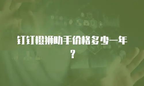 钉钉橙狮助手价格多少一年？