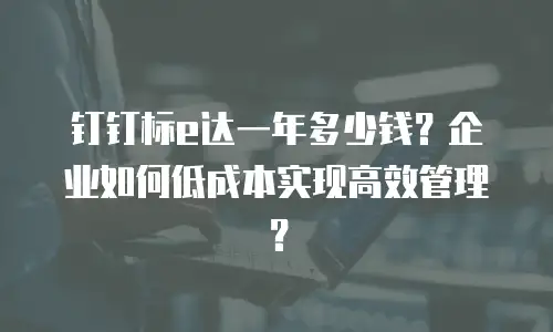 钉钉标e达一年多少钱？企业如何低成本实现高效管理？