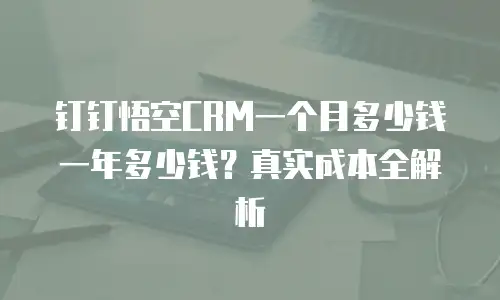 钉钉悟空CRM一个月多少钱一年多少钱？真实成本全解析