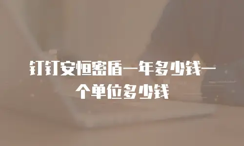 钉钉安恒密盾一年多少钱一个单位多少钱