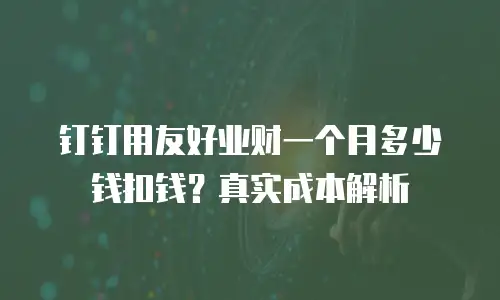 钉钉用友好业财一个月多少钱扣钱？真实成本解析