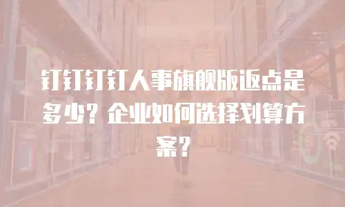 钉钉钉钉人事旗舰版返点是多少？企业如何选择划算方案？