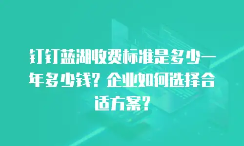 钉钉蓝湖收费标准是多少一年多少钱？企业如何选择合适方案？