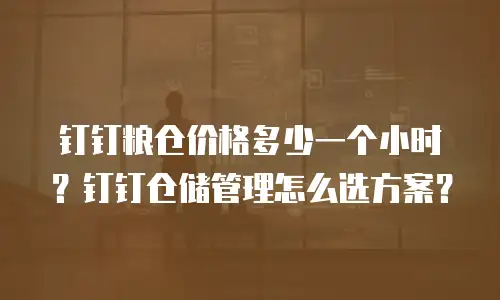 钉钉粮仓价格多少一个小时？钉钉仓储管理怎么选方案？