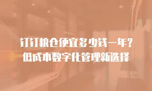 钉钉粮仓便宜多少钱一年？低成本数字化管理新选择