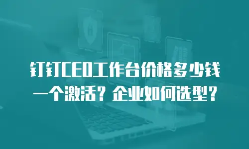 钉钉CEO工作台价格多少钱一个激活？企业如何选型？