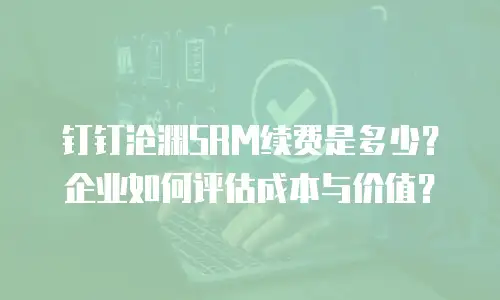 钉钉沧渊SRM续费是多少？企业如何评估成本与价值？