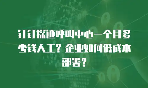 钉钉探迹呼叫中心一个月多少钱人工？企业如何低成本部署？