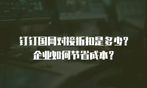钉钉国网对接折扣是多少？企业如何节省成本？