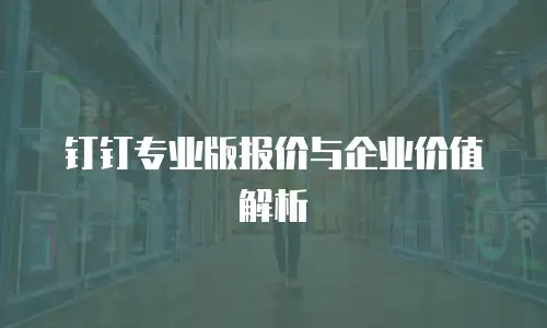 钉钉专业版报价与企业价值解析