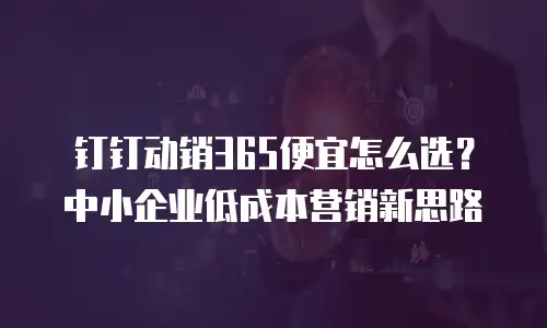 钉钉动销365便宜怎么选？中小企业低成本营销新思路