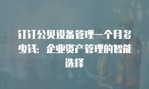 钉钉公贝设备管理一个月多少钱：企业资产管理的智能选择