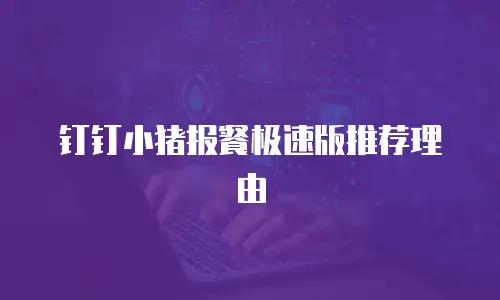 钉钉小猪报餐极速版推荐理由