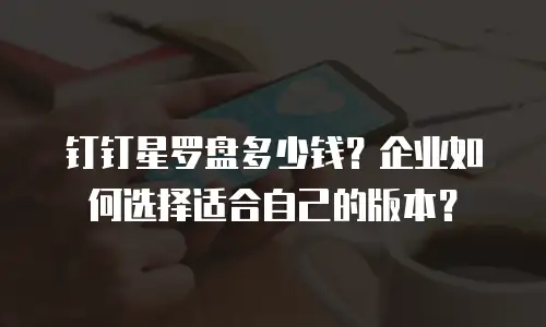 钉钉星罗盘多少钱？企业如何选择适合自己的版本？