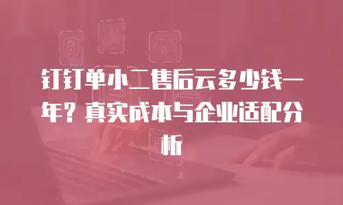 钉钉单小二售后云多少钱一年？真实成本与企业适配分析